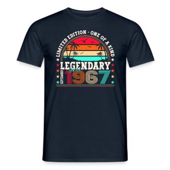 Legendary September 1967 55th birthday gift - Men's T-Shirt - navy - Front - AI Model Male 178 light (178cm)