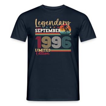 Legendary September 1996 26th birthday gift - Men's T-Shirt - navy - Front - AI Model Male 178 light (178cm)