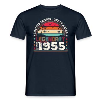 Legendary September 1955 67th birthday gift - Men's T-Shirt - navy - Front - AI Model Male 178 light (178cm)