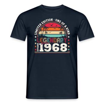 Legendary September 1968 54th birthday gift - Men's T-Shirt - navy - Front - AI Model Male 178 light (178cm)
