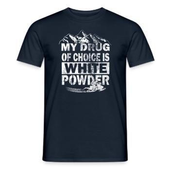 Meine Lieblings Droge weisses Pulver Tiefschnee - Männer T-Shirt - Navy - Vorne - AI Model Male 178 light (178cm)