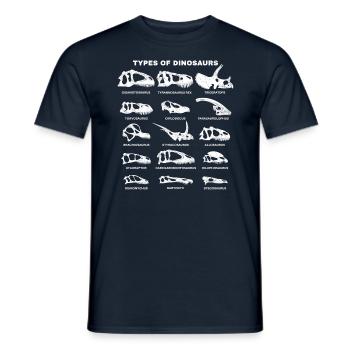 Espèces de dinosaures Types de dinosaures - T-shirt homme - marine - Devant - AI Model Male 178 light (178cm)