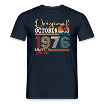 Original October 1976 46th Birthday Gift Cool - Men's T-Shirt - navy - Front - AI Model Male 178 light (178cm)