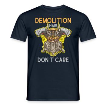Demolition Hair Dont Care Wikinger mit Helm, Bart - Männer T-Shirt - Navy - Vorne - AI Model Male 178 light (178cm)