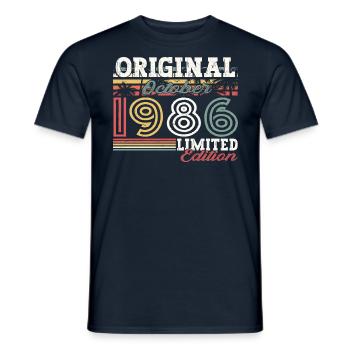 Original Octobre 1986 36th Birthday Gift Cool - T-shirt homme - marine - Devant - AI Model Male 178 light (178cm)