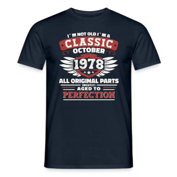 Classic October 1978 44th Birthday Gift - Men's T-Shirt - navy - Front - AI Model Male 178 light (178cm)
