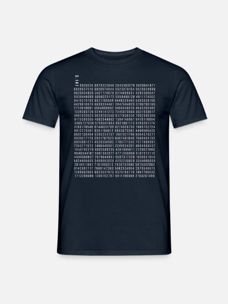 PI π De første 5000 tegn i PI-matematik - Mænd T-shirt - marineblå