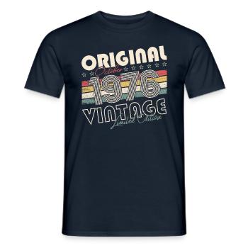 Original October 1976 46th Birthday Gift Cool - Men's T-Shirt - navy - Front - AI Model Male 178 light (178cm)