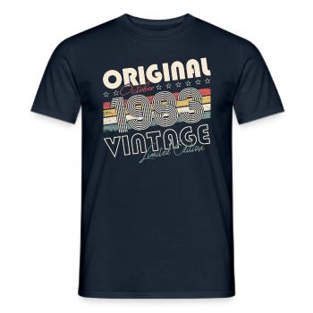 Original Octobre 1983 39th Birthday Gift Cool - T-shirt homme - marine - Devant - AI Model Male 178 light (178cm)