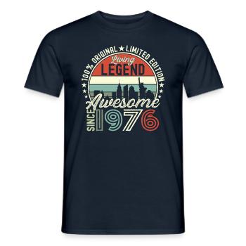 Né en 1976 46ème anniversaire Cadeau New York - T-shirt homme - marine - Devant - AI Model Male 178 light (178cm)