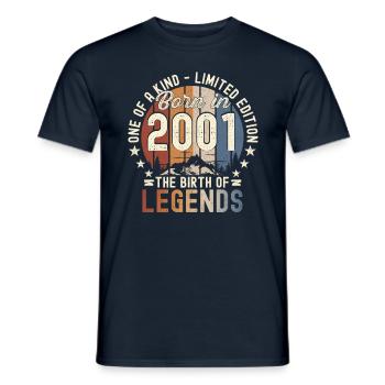 Légendaire depuis 2001 21ème cadeau d’anniversaire Génial - T-shirt homme - marine - Devant - AI Model Male 178 light (178cm)