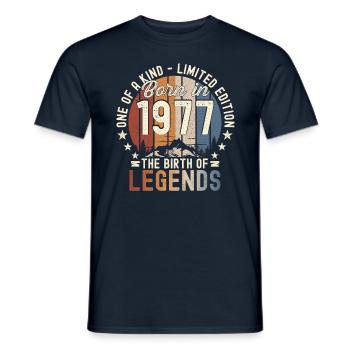 Legendary since 1977 45th birthday gift Awesome - Men's T-Shirt - navy - Front - AI Model Male 178 light (178cm)