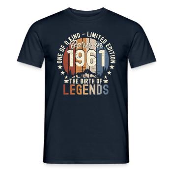 Légendaire depuis 1961 61ème cadeau d’anniversaire Génial - T-shirt homme - marine - Devant - AI Model Male 178 light (178cm)