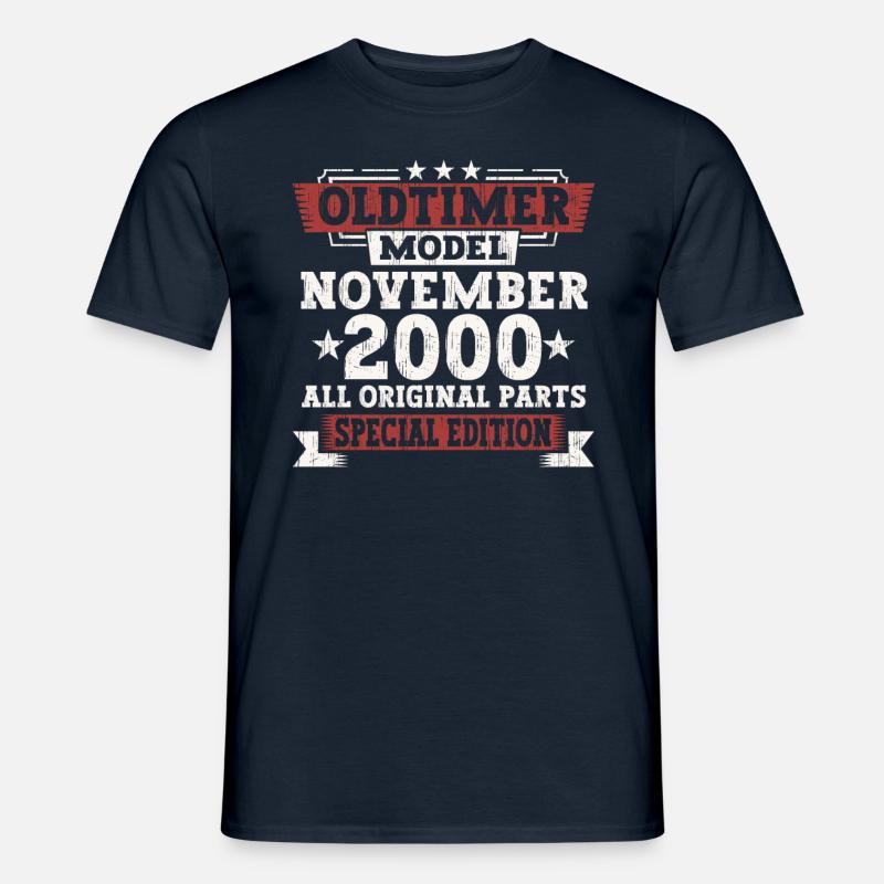 Oldtimer November 2000 22. Geburtstag Geschenk - Männer T-Shirt - Navy