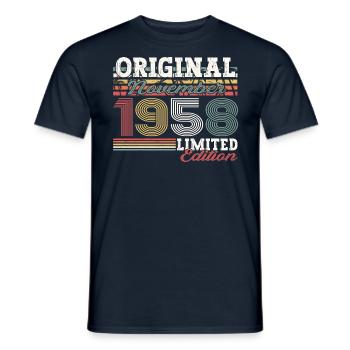 Original November 1958 64th birthday gift - Men's T-Shirt - navy - Front - AI Model Male 178 light (178cm)