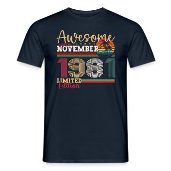 Original November 1981 41st birthday gift - Men's T-Shirt - navy - Front - AI Model Male 178 light (178cm)