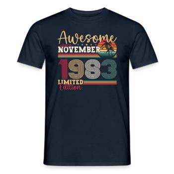 Original November 1983 39th Birthday Gift - Men's T-Shirt - navy - Front - AI Model Male 178 light (178cm)