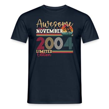 Original November 2004 18th birthday gift - Men's T-Shirt - navy - Front - AI Model Male 178 light (178cm)