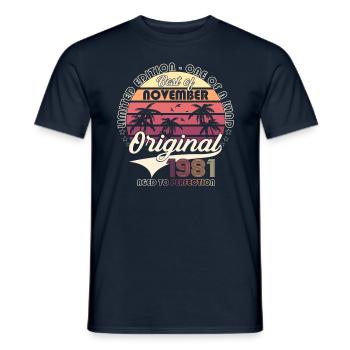 Original November 1981 41st birthday gift - Men's T-Shirt - navy - Front - AI Model Male 178 light (178cm)