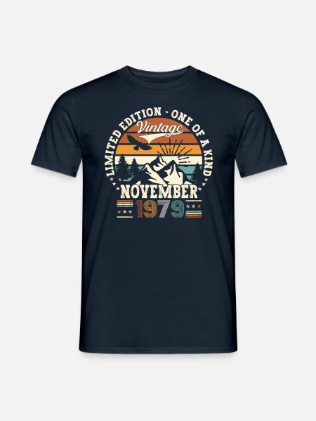 Original November 1979 43. Geburtstag Geschenk - Männer T-Shirt - Navy