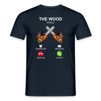 Sägen Motorsäge Anruf Holzfäller - Männer T-Shirt - Navy - Vorne - AI Model Male 178 light (178cm)