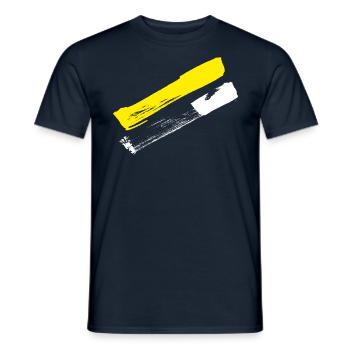 Brushstroke Lines / Stripes Design - Men's T-Shirt - navy - Front - AI Model Male 178 light (178cm)