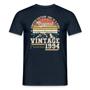Original November 1994 28th Birthday Gift - Men's T-Shirt - navy - Front - AI Model Male 178 light (178cm)