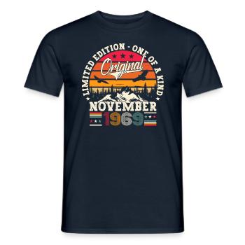 Original November 1969 53rd Birthday Gift - Men's T-Shirt - navy - Front - AI Model Male 178 light (178cm)