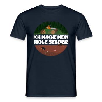 Ich mache mein Holz selber Kettensäge - Männer T-Shirt - Navy - Vorne - AI Model Male 178 light (178cm)