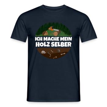 Ich mache mein Holz Selber Holzfäller Kettensäge - Männer T-Shirt - Navy - Vorne - AI Model Male 178 light (178cm)