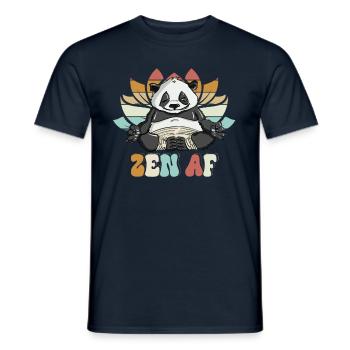 Peaceful Zen AF Panda Yoga Explorative Graphic - Männer T-Shirt - Navy - Vorne - AI Model Male 178 light (178cm)
