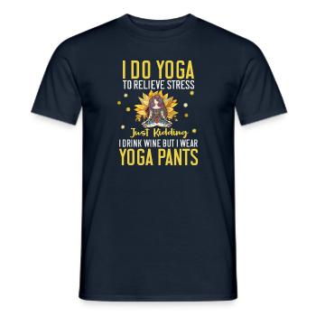 I Do Yoga To Relieve Stress Lifestyle Colorful - Männer T-Shirt - Navy - Vorne - AI Model Male 178 light (178cm)