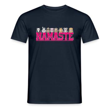 Namaste Cute Yoga Animals Jungle Greetings Wild - Männer T-Shirt - Navy - Vorne - AI Model Male 178 light (178cm)