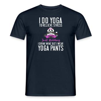 I Do Yoga To Relieve Stress Hungry Animal - Männer T-Shirt - Navy - Vorne - AI Model Male 178 light (178cm)
