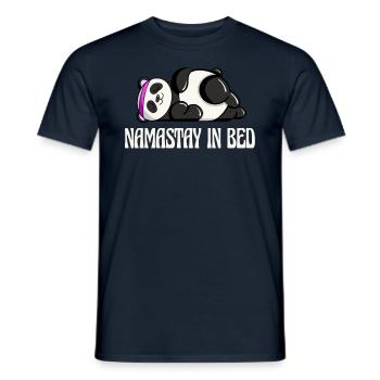 Nappy Namaste in Bed Panda Lazy Artwork - Männer T-Shirt - Navy - Vorne - AI Model Male 178 light (178cm)