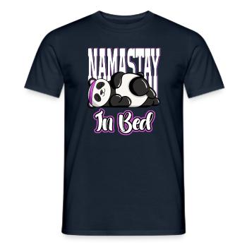 Tired Namaste in Bed Panda Lazy Artwork - Männer T-Shirt - Navy - Vorne - AI Model Male 178 light (178cm)