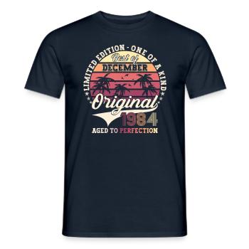 Original December 1984 38th Birthday Gift - Men's T-Shirt - navy - Front - AI Model Male 178 light (178cm)