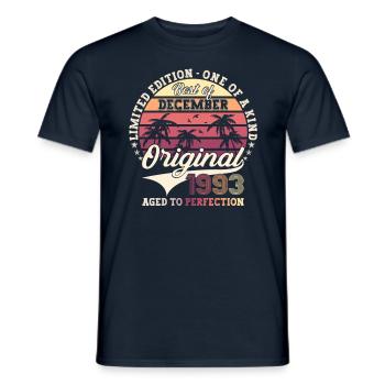 Original December 1993 29th birthday gift - Men's T-Shirt - navy - Front - AI Model Male 178 light (178cm)