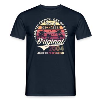 Original December 2004 18th Birthday Gift - Men's T-Shirt - navy - Front - AI Model Male 178 light (178cm)
