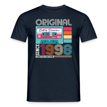 December Born 1998 24th birthday gift - Men's T-Shirt - navy - Front - AI Model Male 178 light (178cm)