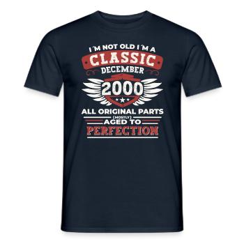 Classique Décembre 2000 - Cadeau du 22e anniversaire - T-shirt homme - marine - Devant - AI Model Male 178 light (178cm)