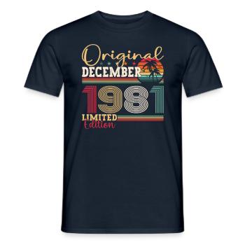 Original December 1981 41st birthday gift - Men's T-Shirt - navy - Front - AI Model Male 178 light (178cm)