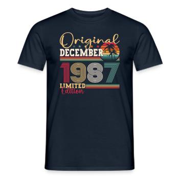 Original décembre 1987 35e cadeau d’anniversaire - T-shirt homme - marine - Devant - AI Model Male 178 light (178cm)