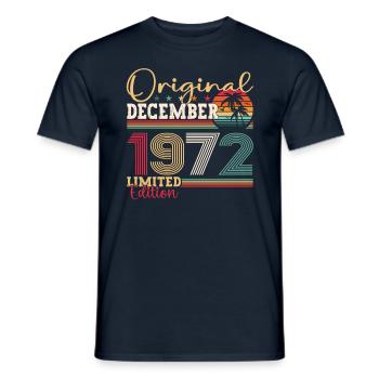 Cadeau original du 50e anniversaire de décembre 1972 - T-shirt homme - marine - Devant - AI Model Male 178 light (178cm)