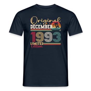 Original December 1993 29th birthday gift - Men's T-Shirt - navy - Front - AI Model Male 178 light (178cm)