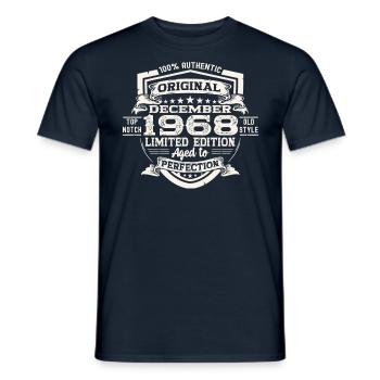 Original December 1968 54th Birthday Gift - Men's T-Shirt - navy - Front - AI Model Male 178 light (178cm)