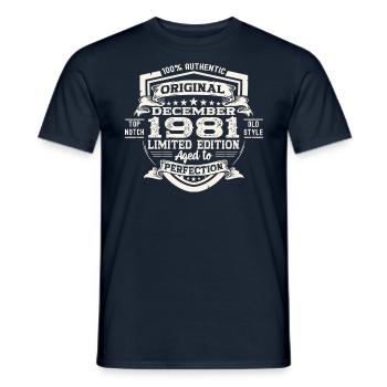 Original December 1981 41st birthday gift - Men's T-Shirt - navy - Front - AI Model Male 178 light (178cm)