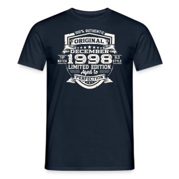 Original December 1998 24th Birthday Gift - Men's T-Shirt - navy - Front - AI Model Male 178 light (178cm)