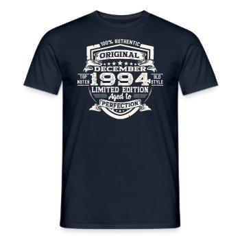 Original December 1994 28th birthday gift - Men's T-Shirt - navy - Front - AI Model Male 178 light (178cm)