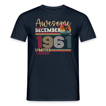 Born December 1961 61st birthday gift - Men's T-Shirt - navy - Front - AI Model Male 178 light (178cm)